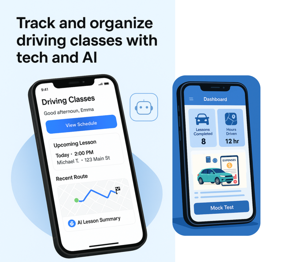 Driving class organization app screenshot